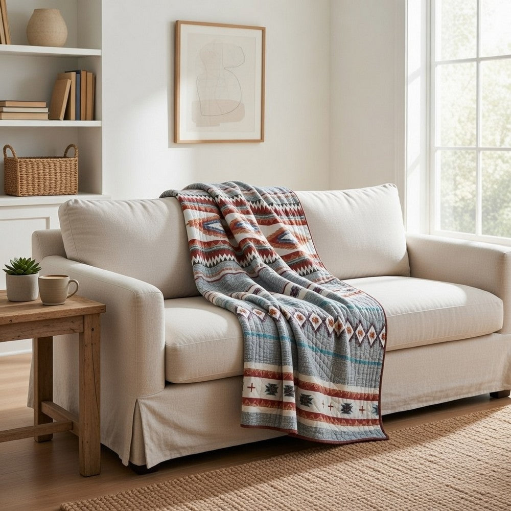 Pimi Throw Blanket | 50 x 60 | Quilted | Boho Southwest Style