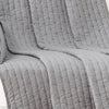 Xumi 50 x 60 Inch Cotton Quilted Throw Blanket Channel Details Gray By Casagear Home BM313293