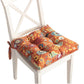 Rov 18 Inch Set of 4 Chair Pad Seat Cushions 3 Layers Orange Flower Print By Casagear Home BM313302