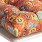 Rov 18 Inch Set of 4 Chair Pad Seat Cushions 3 Layers Orange Flower Print By Casagear Home BM313302