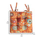 Rov 18 Inch Chair Pad Seat Cushion 3 Layers Spice Orange Flower Print By Casagear Home BM313303