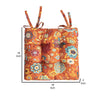 Rov 18 Inch Chair Pad Seat Cushion 3 Layers Spice Orange Flower Print By Casagear Home BM313303