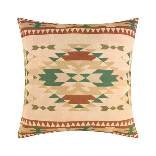 Kip 18 Inch Throw Pillow, Geometric Southwest Motifs, Natural Brown Finish By Casagear Home