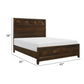 Nibo Queen Size Platform Bed Modern Rustic Walnut Brown Solid Wood By Casagear Home BM313313