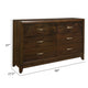 Nibo 60 Inch Wide Dresser 6 Drawers Satin Brass Handles Brown Solid Wood By Casagear Home BM313315