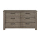 Niti 63 Inch Wide Dresser 6 Drawers with Black Handles Plank Style Gray By Casagear Home BM313323