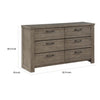 Niti 63 Inch Wide Dresser 6 Drawers with Black Handles Plank Style Gray By Casagear Home BM313323