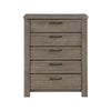 Niti 51 Inch Tall Dresser Chest 5 Drawers Black Handles Plank Style Gray By Casagear Home BM313324