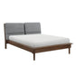 Soly Queen Size Platform Bed Upholstered Back Panel Brown Dark Gray By Casagear Home BM313325