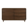 Soly 62 Inch Wide Dresser 6 Drawers Lip Pull Handles Walnut Brown Finish By Casagear Home BM313327