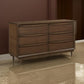 Soly 62 Inch Wide Dresser 6 Drawers Lip Pull Handles Walnut Brown Finish By Casagear Home BM313327