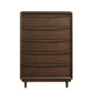 Soly 52 Inch Tall Dresser Chest 5 Drawers Lip Pull Handles Walnut Brown By Casagear Home BM313328