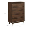 Soly 52 Inch Tall Dresser Chest 5 Drawers Lip Pull Handles Walnut Brown By Casagear Home BM313328