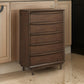 Soly 52 Inch Tall Dresser Chest 5 Drawers Lip Pull Handles Walnut Brown By Casagear Home BM313328