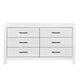 Eby 59 Inch Wide Dresser 6 Drawers with Black Nickel Handles White Finish By Casagear Home BM313330