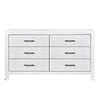 Eby 59 Inch Wide Dresser 6 Drawers with Black Nickel Handles White Finish By Casagear Home BM313330