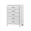 Eby 48 Inch Tall Dresser Chest 5 Drawers with Black Nickel Handles White By Casagear Home BM313331