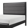 Zen Queen Size Bed Gray Poly Upholstered Headboard Espresso Brown Wood By Casagear Home BM313333