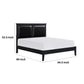 Brite Queen Size Bed Black Faux Leather Upholstered Headboard Low Profile By Casagear Home BM313334