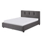 Orra Queen Platform Bed Tufted Dark Gray Polyester Upholstery Solid Wood By Casagear Home BM313337