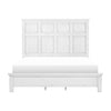 Gemi Queen Size Bed with Headboard Footboard Clean Design White Wood By Casagear Home BM313340