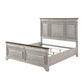 Kova Queen Size Bed Clean Rustic Headboard Design Brown Gray Oak Wood By Casagear Home BM313341