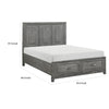 Thiem Queen Size Platform Bed with 2 Storage Drawers Gray Wood Finish By Casagear Home BM313342