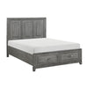 Thiem Queen Size Platform Bed with 2 Storage Drawers Gray Wood Finish By Casagear Home BM313342