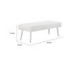 Lida 45 Inch Bench Modern Tufted Lines White Faux Leather Chrome Metal By Casagear Home BM313364