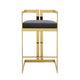 Zie 30 Inch Barstool Chair Gray Velvet Padded Seat Gold Steel Finish By Casagear Home BM313365