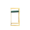 Zie 30 Inch Barstool Chair, Green Velvet Padded Seat, Gold Steel Finish By Casagear Home