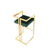 Zie 30 Inch Barstool Chair Green Velvet Padded Seat Gold Steel Finish By Casagear Home BM313366