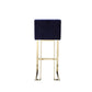 Boly 30 Inch Barstool Chair, Cushioned Blue Velvet, Gold Cantilever Base
 By Casagear Home