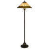 Dio 62 Inch Floor Lamp Colorful Tiffany Style Stained Glass Bronze Resin By Casagear Home BM313389