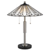 Kio 23 Inch Table Lamp Modern Tiffany Style Stained Glass Silver Metal By Casagear Home BM313392