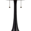 24 Inch Table Lamp Tiffany Style Stained Glass Pull Chain Black Resin By Casagear Home BM313393