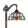 62 Inch Floor Lamp, Down Arc Shade Tiffany Style Stained Glass, Bronze By Casagear Home