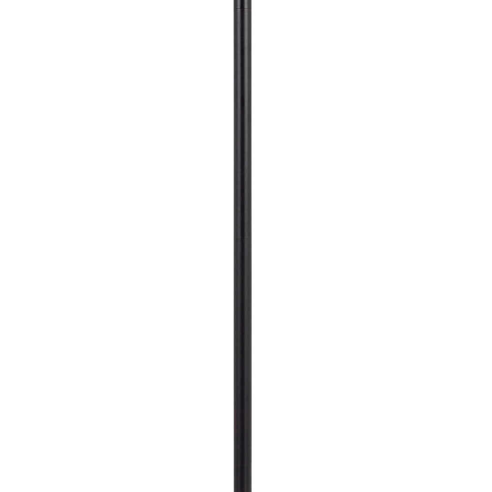 84 Inch Floor Lamp, 3 Tree Style White Drum Shades, Black Metal Finish By Casagear Home