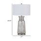 34 Inch Table Lamp Set of 2 White Shade Glass Vase Shape and Metal Base By Casagear Home BM313398