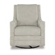 Kria 37 Inch Swivel Accent Armchair Slope Arms Gray Polyester Upholstery By Casagear Home BM313402