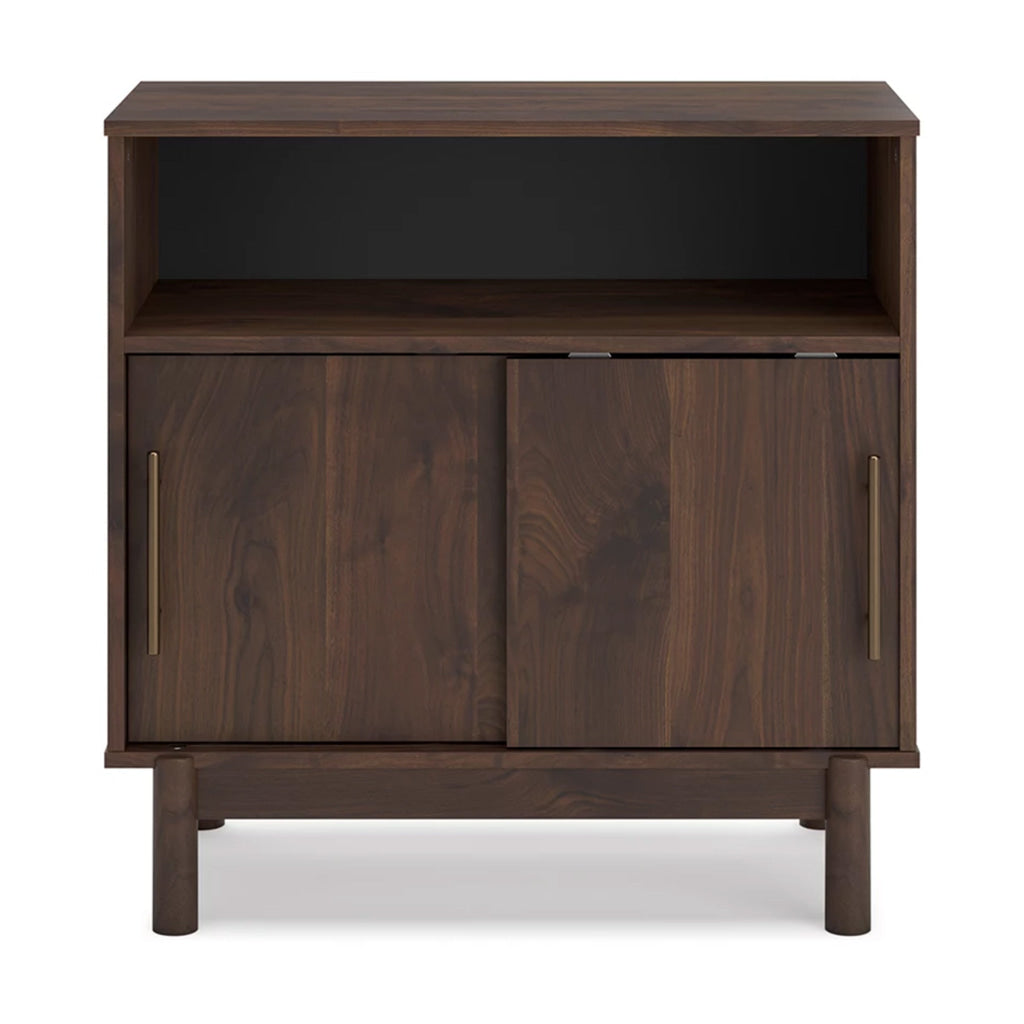 Calso 32 Inch Accent Sideboard Cabinet 2 Sliding Doors Brown Walnut Wood By Casagear Home BM313403