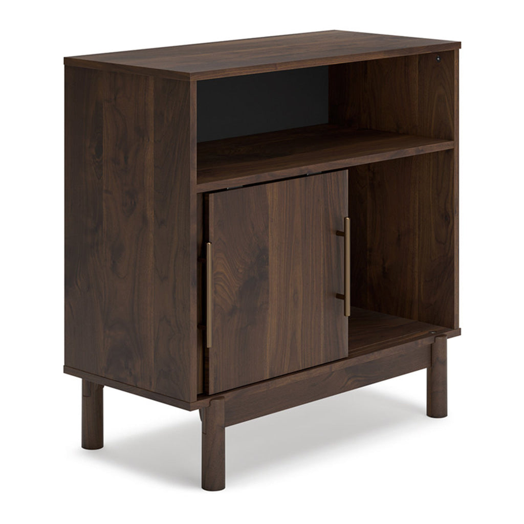 Calso 32 Inch Accent Sideboard Cabinet 2 Sliding Doors Brown Walnut Wood By Casagear Home BM313403