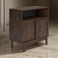 Calso 32 Inch Accent Sideboard Cabinet 2 Sliding Doors Brown Walnut Wood By Casagear Home BM313403