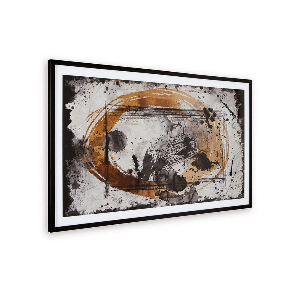 37 x 63 Inch Wall Art Decor Framed Acrylic Modern Abstract Black Brown By Casagear Home BM313404