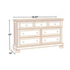 Flynt 65 Inch Wide Dresser 7 Gliding Drawers with Knobs Brown Wood Veneer By Casagear Home BM313409