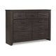 Ashley Brin 61" Wide Dresser, 7 Drawers, Pewter, Gray Oak Wood