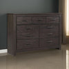 Brin 61 Inch Wide Dresser 7 Drawers with Pewter Bar Handles Gray Oak Wood By Casagear Home BM313410