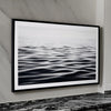 37 x 63 Wall Art Decor, Waterscape, Wrapped Canvas, D Ring, Black, White  By Casagear Home