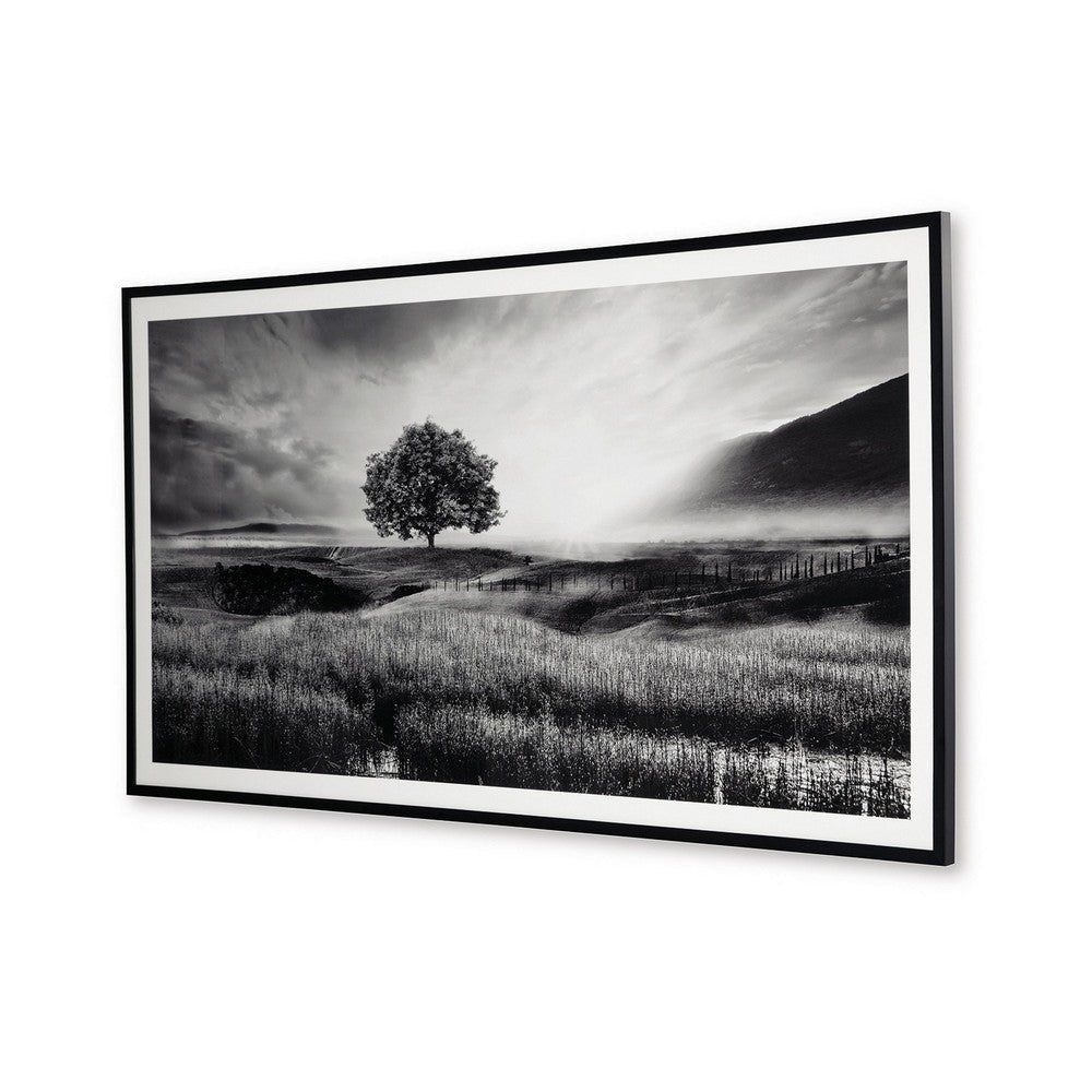 47 x 87 Wall Art Decor Landscape Wrapped Canvas D Ring Black White By Casagear Home BM313415