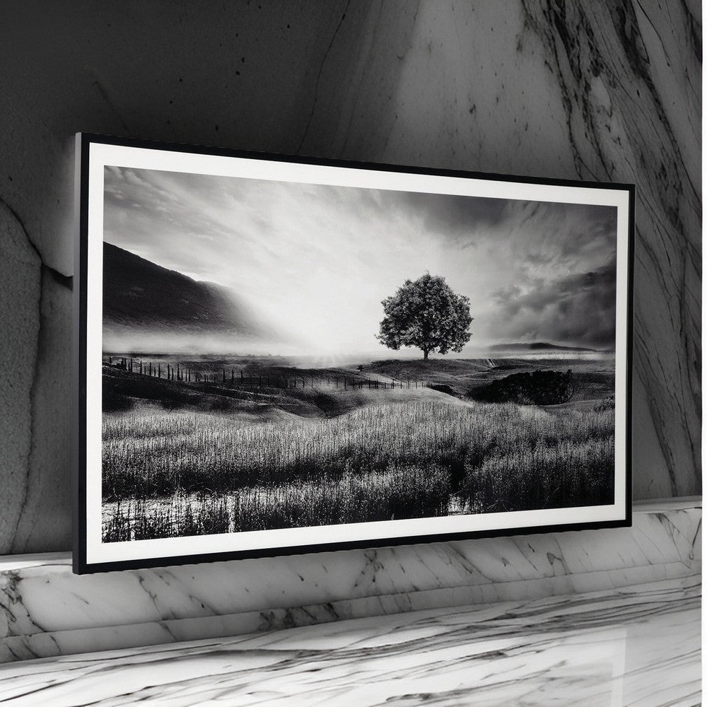 47 x 87 Wall Art Decor Landscape Wrapped Canvas D Ring Black White By Casagear Home BM313415